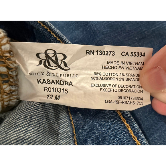 Women's Rock & Republic Kasandra Blue Boot Cut Jeans Size 12M - Picture 8 of 11